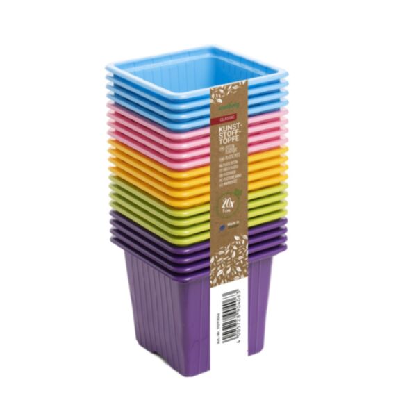 20 pots en plastique 8 cm carré - ROMBERG