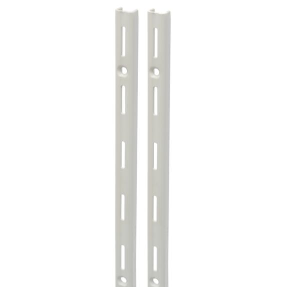 Crémaillère simple blanc en acier, h150cm, entraxe 50mm - DURALINE