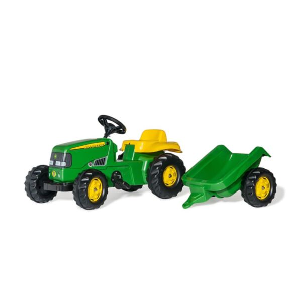 Tracteur à pédales RollyKid John Deere+remorque - ROLLY TOYS