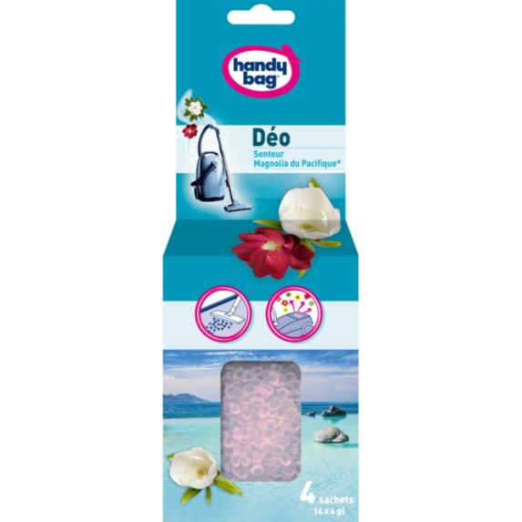 Déo perles Magnolia, pour aspirateur, 4 sachets - HANDY BAG