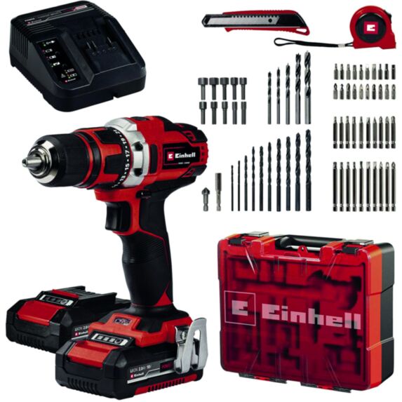 Perceuse-visseuse à percussion sans fil+2batteries li-ion 18v 2ah