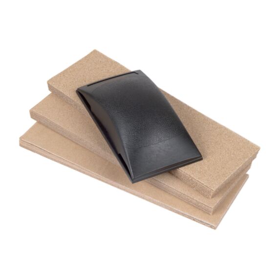 Lot cale à poncer à main + 1 cale + 50 patins 70 x 210mm - WOLFCRAFT