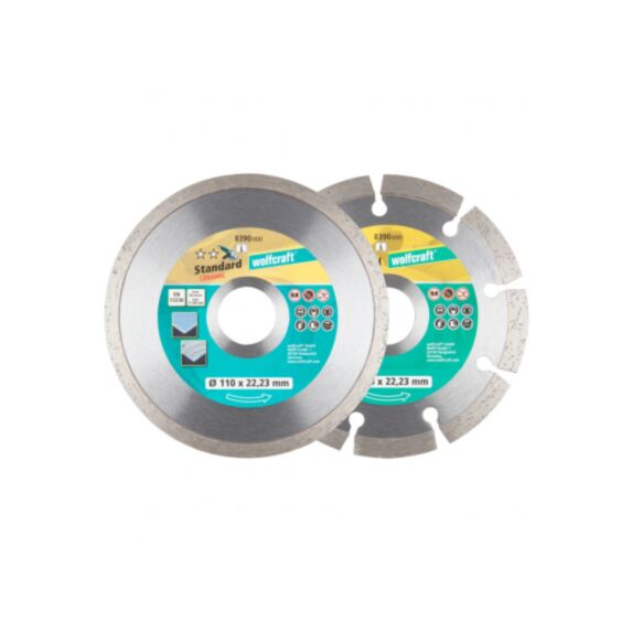 Lot de 2 disques à tronçonner en diamant Ø 110 mm