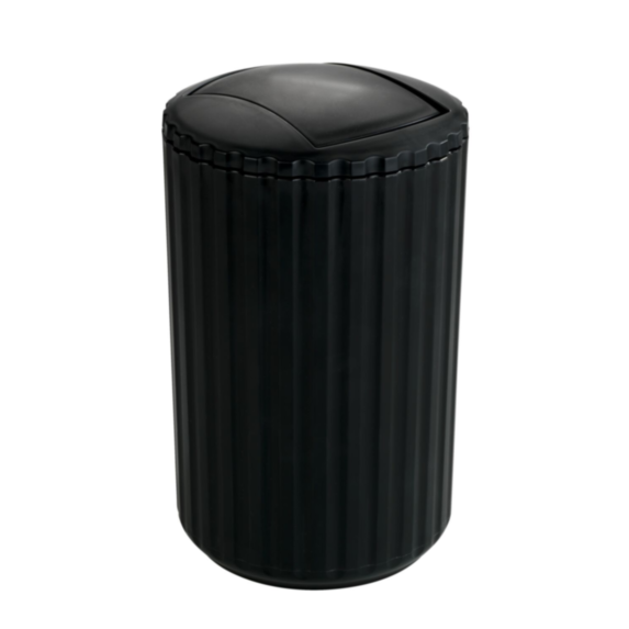 Poubelle Minas plastique noir - ALLSTAR