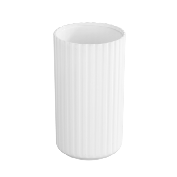 Gobelet brosse à dents Minas plastique blanc - ALLSTAR