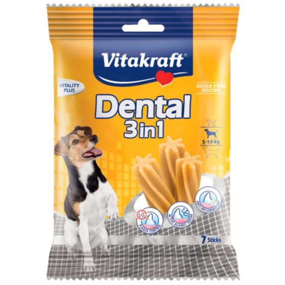 Friandise chien Dental 3 in 1 taille S x7 120 g - VITAKRAFT