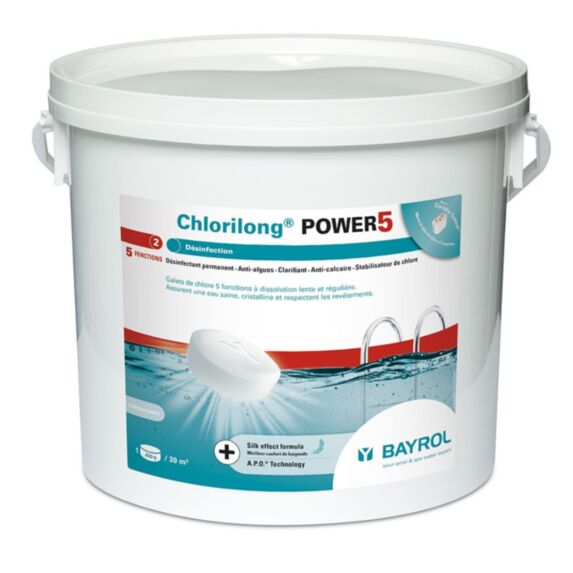 Traitement chlore piscine Chlorilong Power5 5kg - BAYROL