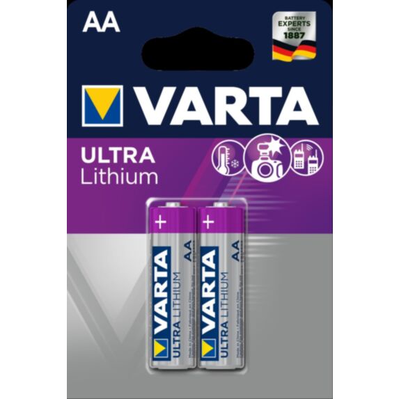 2 piles Lithium Professional 6106 AA - VARTA 