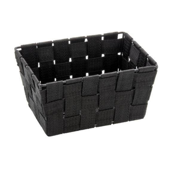 Corbeille de salle de bain Adria noire 19x14x9 cm - WENKO