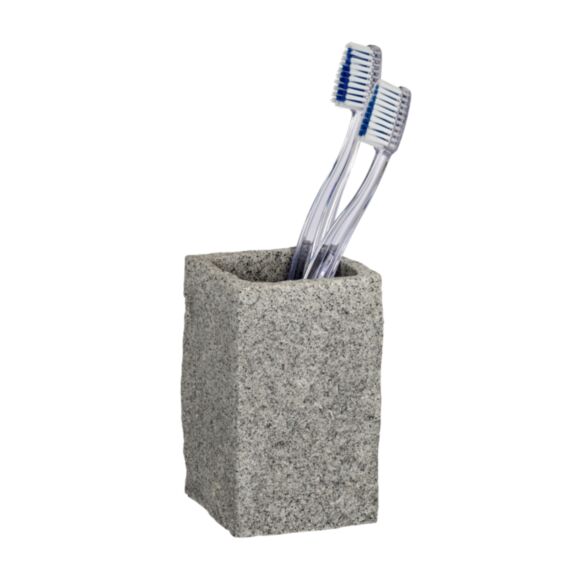 Gobelet brosse à dents Granite polyrésine gris - WENKO