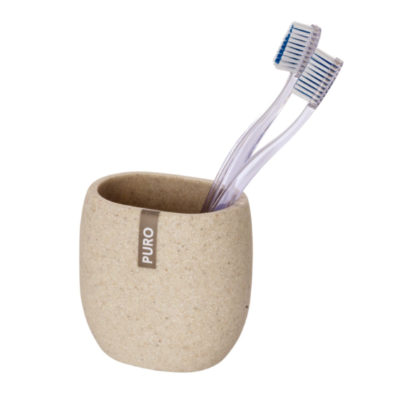 Gobelet brosse à dents Puro polyrésine beige - WENKO