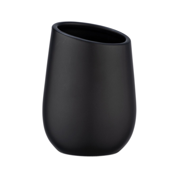Gobelet brosse à dents Badi céramique noir - WENKO