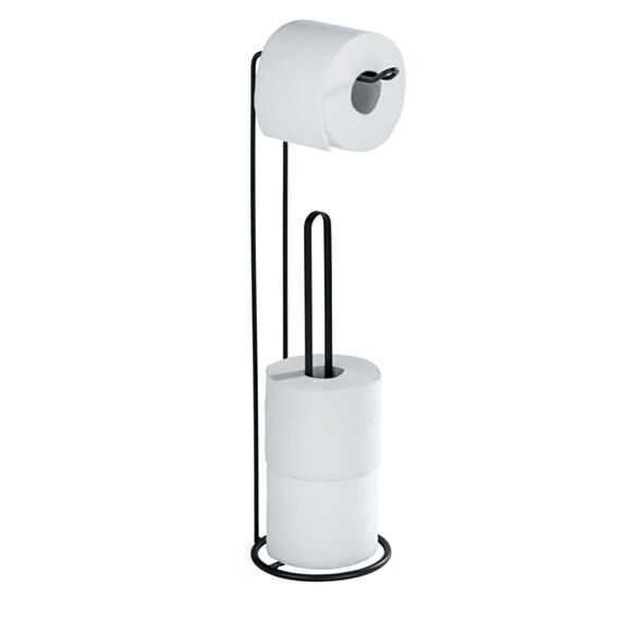 Porte papier WC sur pied acier noir - WENKO