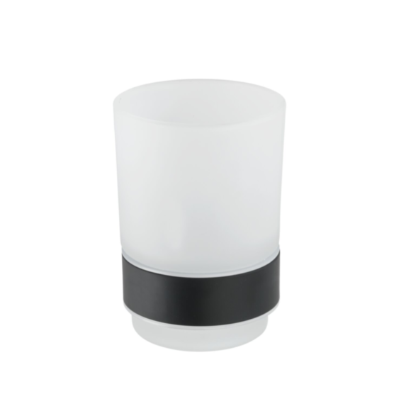 Porte Gobelet brosse à dents Bosio inox noir mat - WENKO