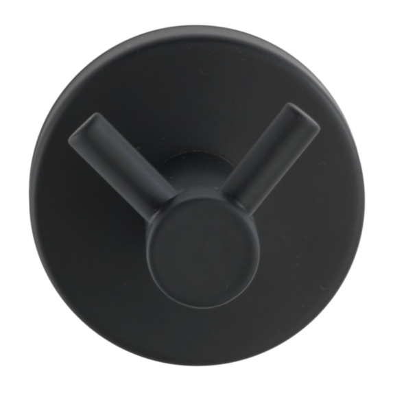Crochet 2 têtes Duo Bosio inox noir mat - WENKO