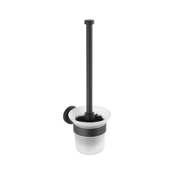 Pot à balai Bosio verre/inox noir mat - WENKO