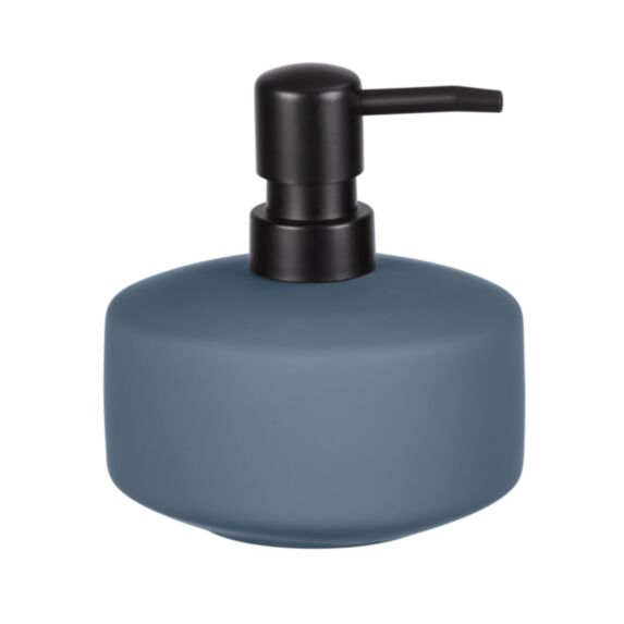 Distributeur de savon Avellino céramique dépolie 10,5x12,5cm bleu pigeon - WENKO