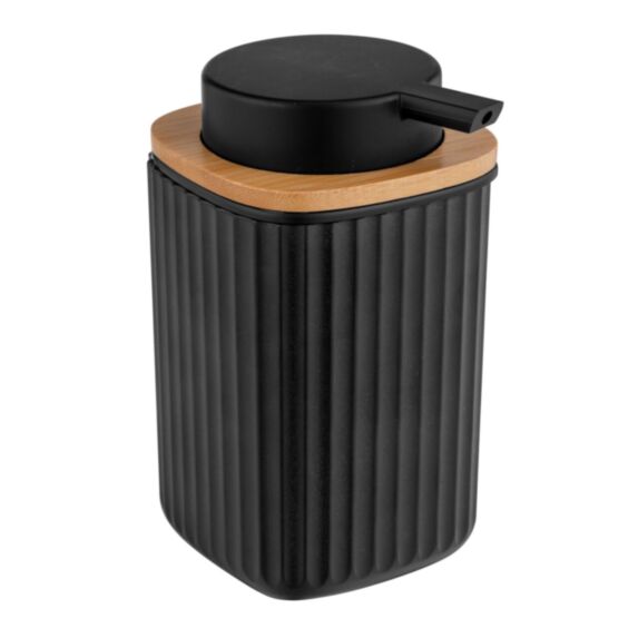 Distributeur de savon Rotello plastique bambou noir - WENKO