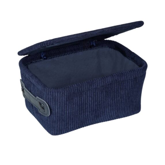 Panier de Rangement salle de bain Anela Bleu foncé + Couvercle