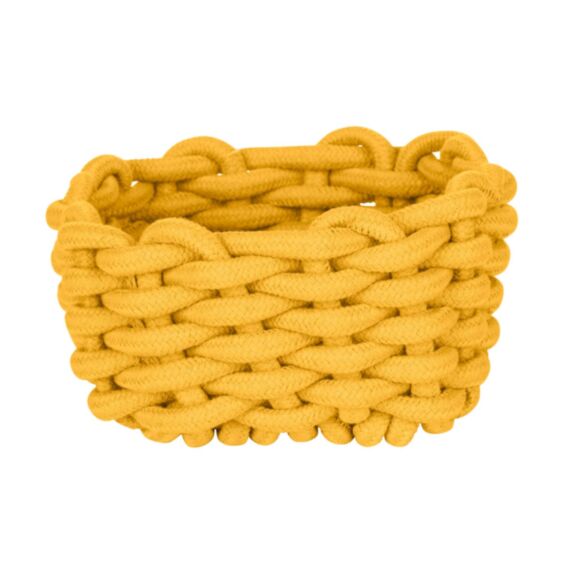 Corbeille SDB Melara corde coton jaune moutarde - WENKO
