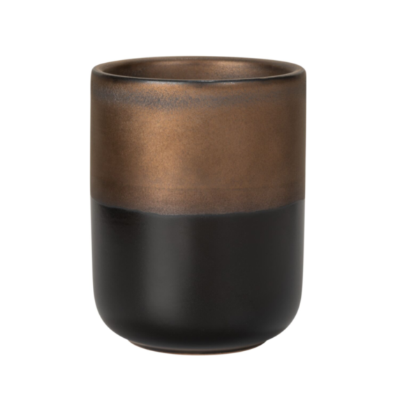 Gobelet salle de bain Enego céramique noir/bronze - WENKO