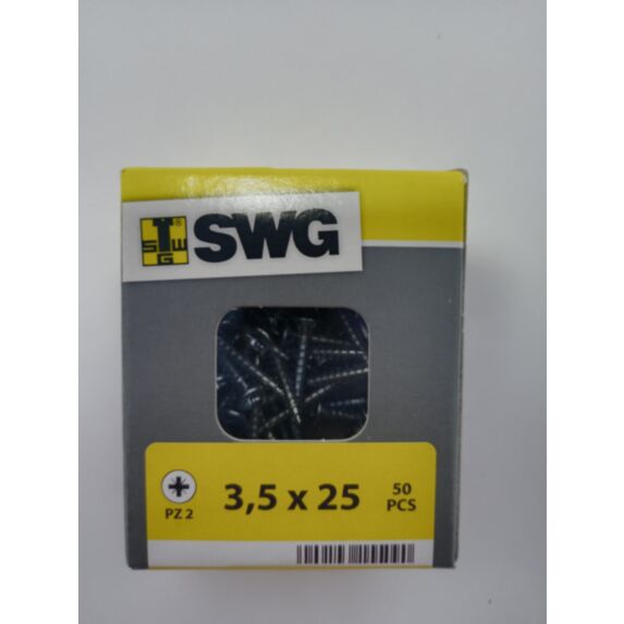 Vis bois et panneaux, tête fraisée, PZ, 3,5 x 25, filetage total, acier zingué