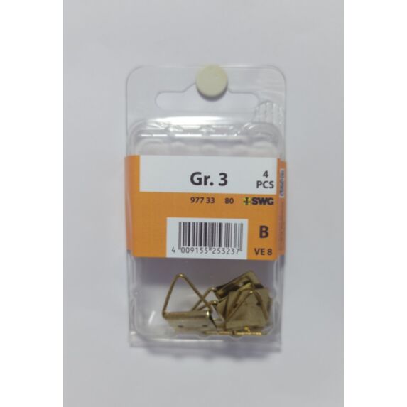 Accroche-tableau avec pointe, taille 3, acier laitonné