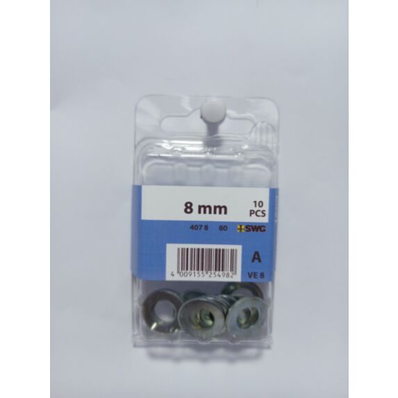 Rondelle 8 mm, acier zingué, DIN 125