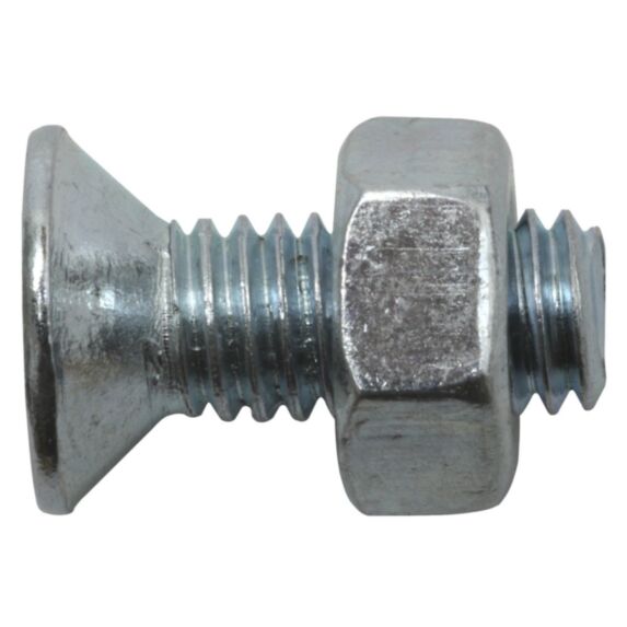 Vis métaux tête fraisée fendue avec écrou acier zingué 3 x 16 mm