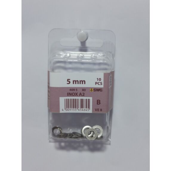 Rondelle 5 mm, acier inoxydable A2, DIN 125