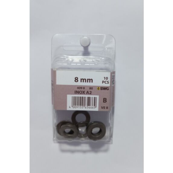 Rondelle 8 mm, acier inoxydable A2, DIN 125