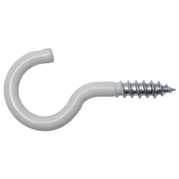 Crochet à visser Revêtement plastique blanc acier 3,5 x 50 mm