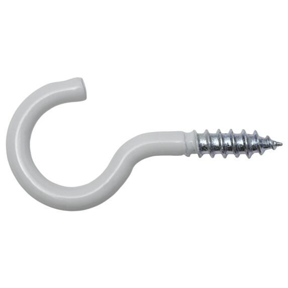 Crochet à visser, 3,3 x 60 / 19, revêtement blanc