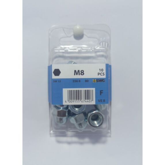 Écrou borgne M8, acier zingué, DIN 1587