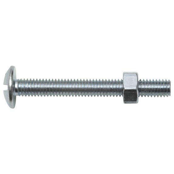 Boulon poêlier avec écrou acier zingué 6 x 20 mm