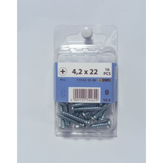 Vis à tôle, tête bombée, PH, 4,2 x 22, acier zingué, DIN 7981