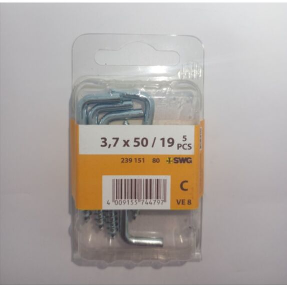 Gond à visser, 3,7 x 50 / 19, acier zingué