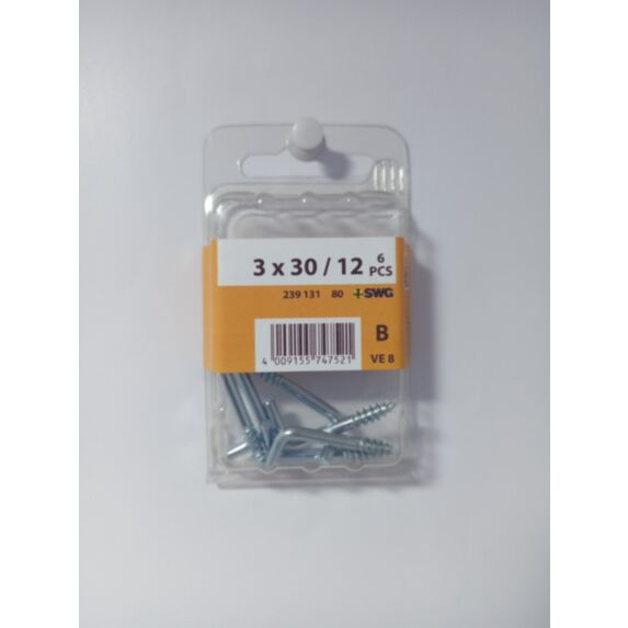 Gond à visser, 3 x 30 / 12, acier zingué