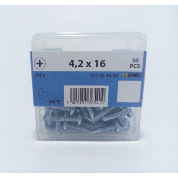 Vis autoperceuse, tête bombée, PH, 4,2 x 16, acier zingué, DIN 7504-N