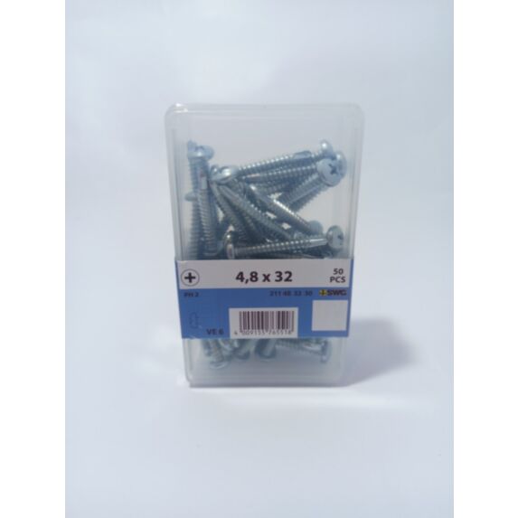 Vis autoperceuse, tête bombée, PH, 4,8 x 32, acier zingué, DIN 7504-N