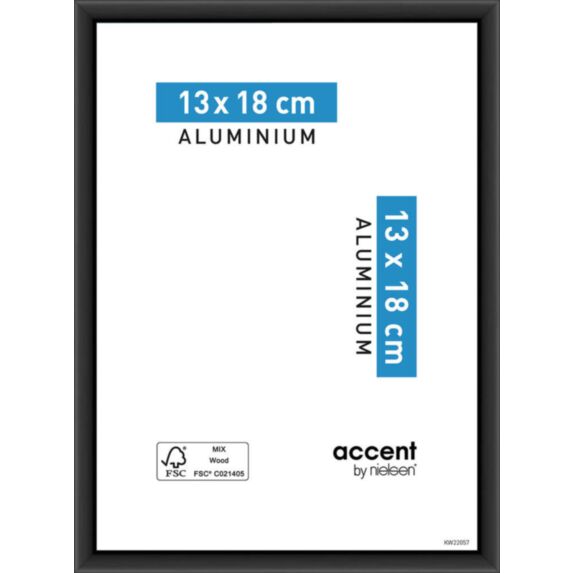 Cadre photo Accent Aluminium Noir 13x18cm - NIELSEN