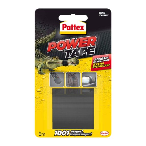 Pattex adhésifs réparation power tape noir blister 5m - PATTEX
