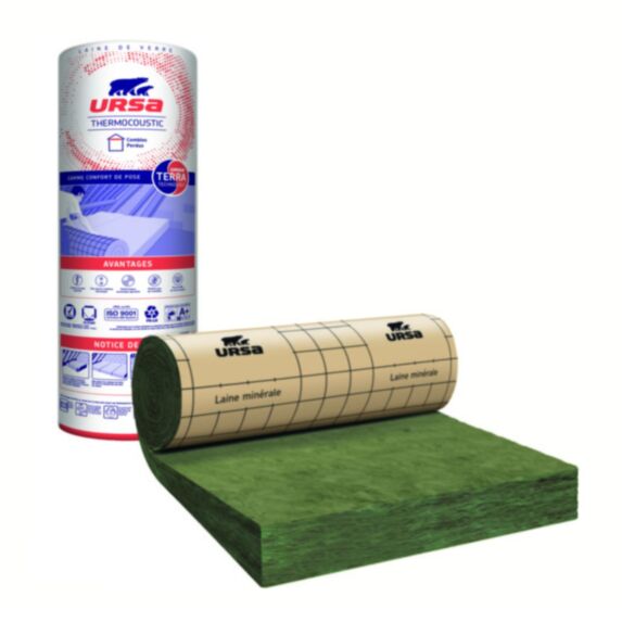 Rouleau laine de verre 40RP Kraft Ep.10cm 8,5x1,2m - URSA THERMOCOUSTIC