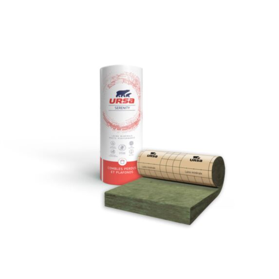 Rouleau laine de verre Comble Perdu 40 Kraft Ep.300mm 2,6x1,2m R=7,50 - URSA SERENITY
