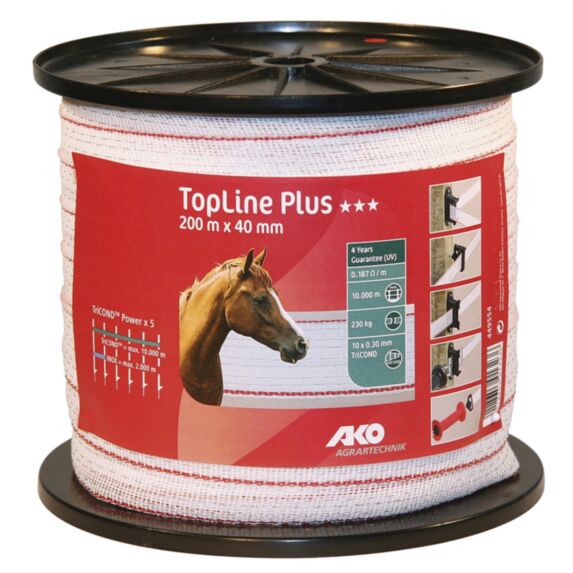 Ruban de clôture blanc / rouge TopLine Plus 