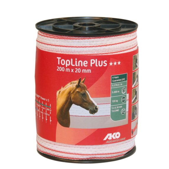 Ruban TopLine plus 20mm 200m blanc/rouge - AKO
