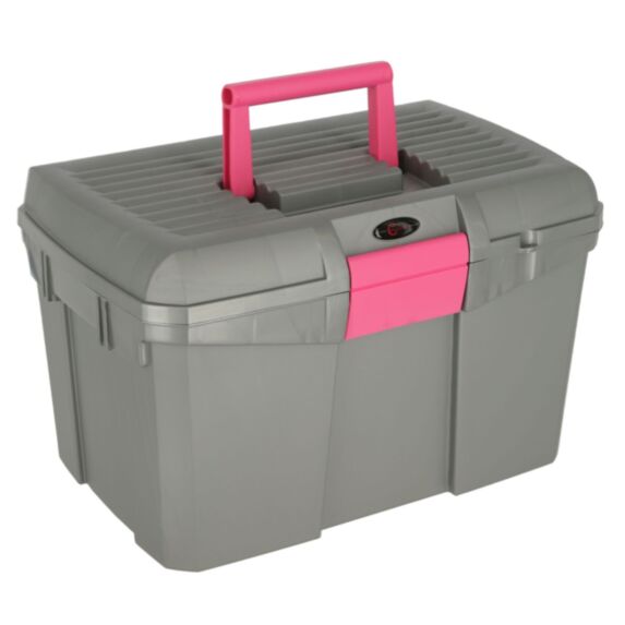 Coffre de pansage Siena plastique gris/rose - COVALLIERO