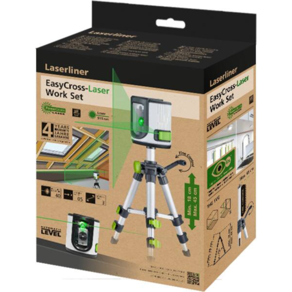 Laser à lignes croisées automatique + trépied compact