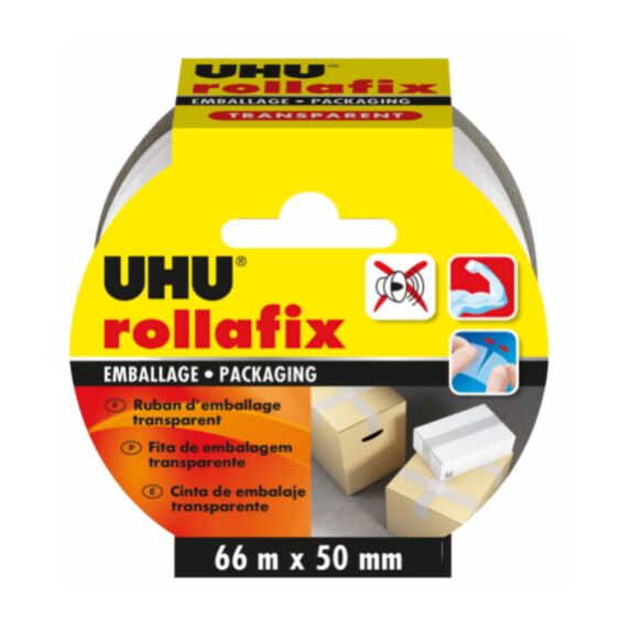Ruban d'emballage transparent rollafix 66m