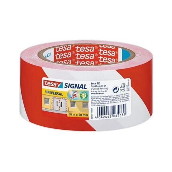 Ruban Signalisation Polypropylène Marquage Objets Obstacles 66mx50mm Rouge/Blanc